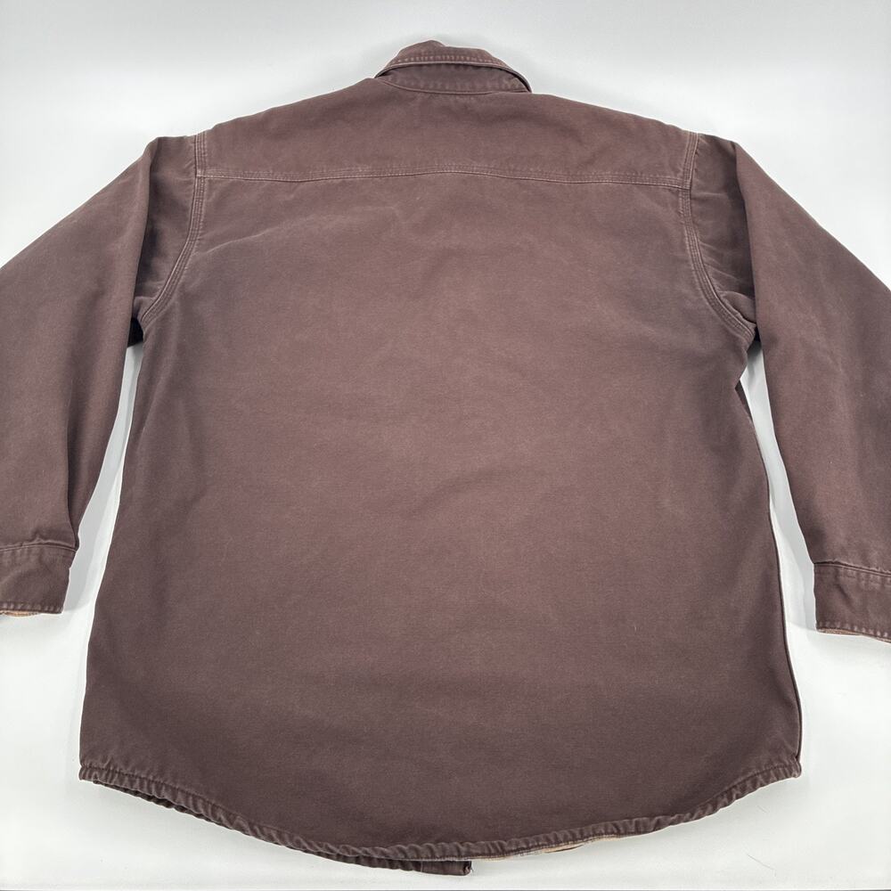Vintage Carhartt Shirt Jacket Men Medium Brown Duck Canvas Flannel Lined S96DKB - Picture 12 of 15